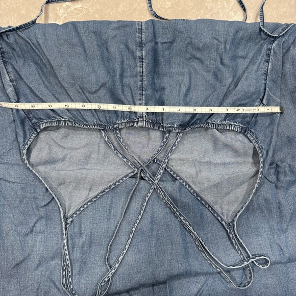 GAP Maxi Dress Blue Chambray with Pockets Size Small - Picture 9 of 12